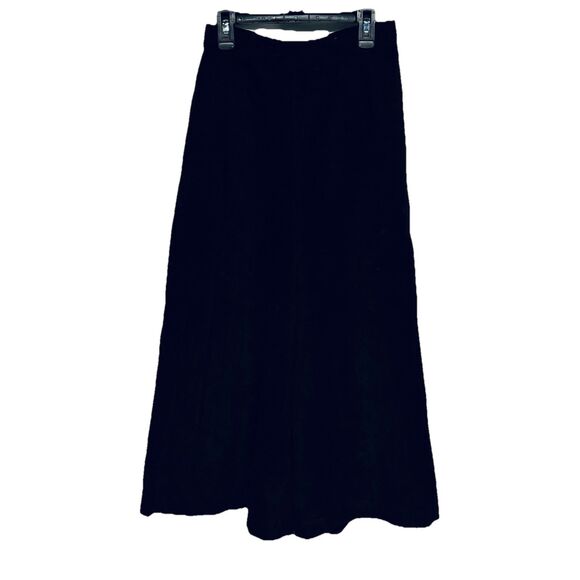 Vintage Black Silky Pig Suede Leather Lined Wide Leg Gaucho Pants Evan Davies 4 - Picture 1 of 6